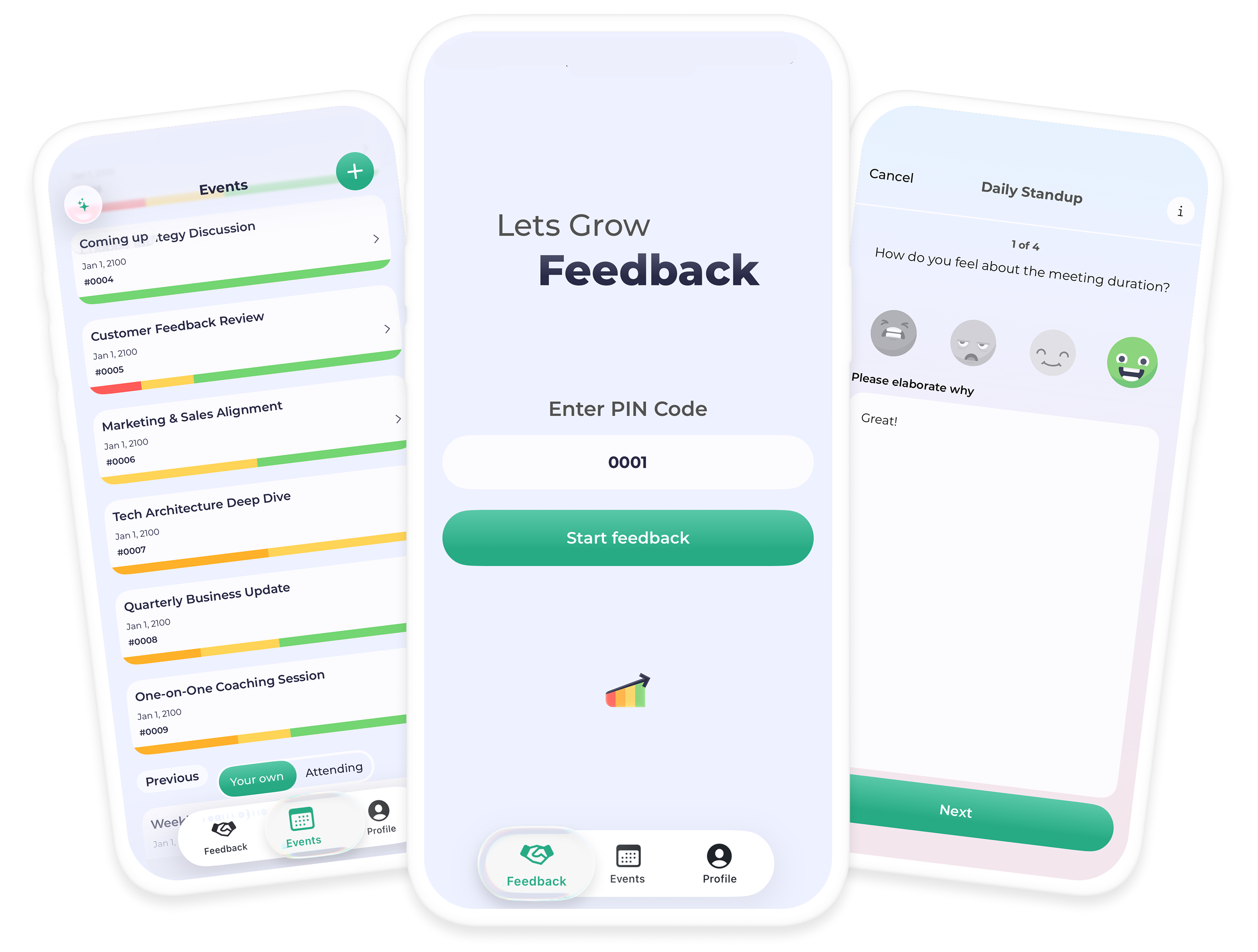 Let's Grow App Interface